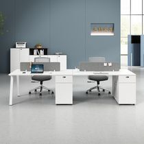 Desk staff table minimalist with modern staff table and chairs combined 4 people working position 6-seat office office desk