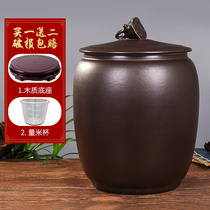 Jingdezhen household moisture-proof insect-proof sealed ceramic rice tank rice bucket with lid rice storage box storage tank