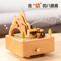 Wooden Music Box Music Box handmade birthday gift meaningful Children girl exquisite and practical Special to send girlfriends