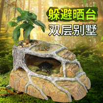 Tortoise drying platform climbing turtle tank turtle escape cave house Sun back table natural stone high water level sun back stone floating island turtle table Stone