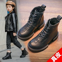 Girls Boots 2021 Spring and Autumn New Children Martin Boots English Style Plus Baby Short Boots Leather Single Boots