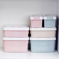 Dormitory snack storage box Plastic book storage box with lid Large student suitcase storage box storage box