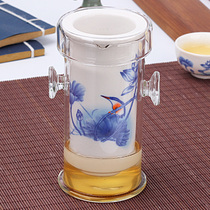 Elegant glass tea cup set black tea tea set ceramic bubble teapot household filter binaural tea heat-resistant