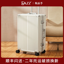 EAZZ aluminum frame luggage female new small 20 inch boarding universal wheel trolley case male 24 travel password leather box