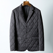 Light luxury high-end casual suit mens self-cultivation youth diamond line warm cotton suit jacket mens autumn and winter