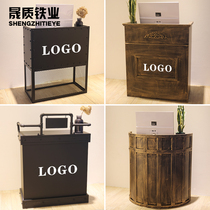 Sheng quality clothing store cashier bar reception desk Wrought iron retro old industrial style personality cashier customization