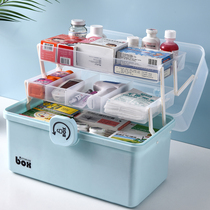 Medical box household large-capacity multi-layer convenient storage box large number portable dustproof emergency medicine box home installation