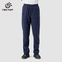 tectop exploration autumn and winter fleece mens pants plus velvet padded casual padded casual hiking pants warm fleece womens trousers