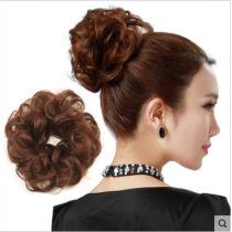 Wig real hair full live hair flower bud ball head wig hair ring hair jewelry exquisite high-grade headdress short hair