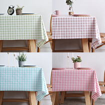 Girl heart tablecloth plaid waterproof and oil-proof Leave-in coffee table desk PVC plastic dining table mat Nordic ins student