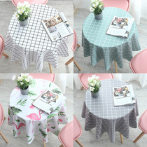 Round table tablecloth waterproof and oil-proof disposable anti-hot round table round household pvc table cloth plastic tea table cloth