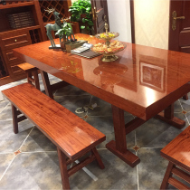 Bahua solid wood large plate tea table tea table Okan walnut log table boss table desk mahogany furniture