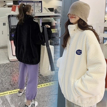 Pregnant Woman Winter Clothing Suit Fashion style Winter Thickening of Outer cover Net Red and American Wind and Autumn Winter Pregnant Womens Clothing in Weater