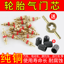Pure copper valve core car tire valve pin wrench switch electric motorcycle bicycle vacuum tire nozzle cap key