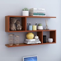Wall bookshelf non-perforated shelf background Shelf shelf bookcase hanging wall wall background wall creative storage