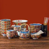 (Wenyi Studio) Meijia Japanese imported household light luxury court style dishes chopsticks tableware set