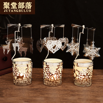 Christmas decoration European style automatic rotating candlestick windmill cup candlestick boyfriend and Girlfriend gift creative gift