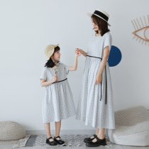 2022 Summer Loaded Loose Sensual Seaside Resort Pro-Daughter Dress Mother Woman Dress Korean Version Art White Plaid Dress