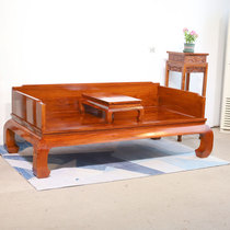 Redwood furniture hedgehedgehogan bed New Chinese Flower Pearwood Single Bed 3 Piece Solid Wood Bed