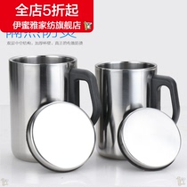 (New) Limited office double-layer stainless steel thermos cup promotional anti-scalding cup 500ML heat insulation Cup with Lid Food