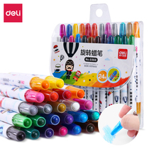 Del 6966 student 24 color rotating Crayon 24 color toddler graffiti crayon children drawing brush crayon 12 color crayon