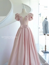 French brides toast women 2021 new autumn door engagement high-end temperament banquet evening dress Princess
