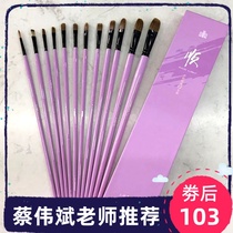 Cai Weibin teacher recommends 12 water powder brush purple brush set Wolf Pen acrylic art Special