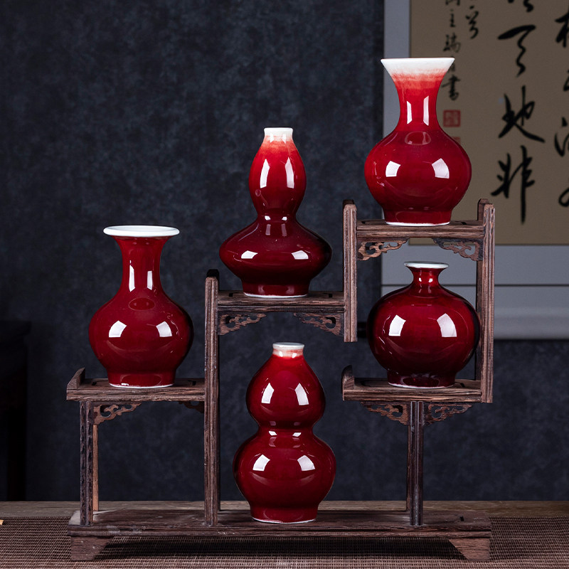 4F 中国名陶 景徳鎮製 郎窯紅（赤釉）花瓶 骨董 古美術品 花瓶 花器 O1CN01UIdzcp1a34xYuBBo7_!!0-