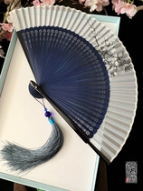 Chinese style gift silk portable portable fan dance fan performance fan summer ink fan ancient wind hollow men and women