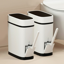 Bathroom trash can toilet household with cover narrow small sanitary bucket sandwich garbage press type with cover toilet brush wastebasket