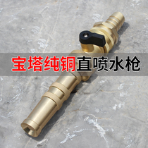 High pressure car wash water gun nozzle car wash with copper watering flower Booster Strong Flushing 4 points 6 water pipe hose household 1 inch