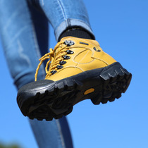 Humvee Mountaineering Shoes Women High Help Waterproof Non-slip Outdoor Casual Shoes Kick Not Bad Rhubarb Boots Touristy Hiking Boots Mountain Shoes