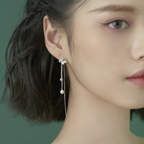 Little elbows 925 explicit faces small pure silver ear line Womens butterfly flow Suearrings Long Earrings Ears Nails in Chinese Wind