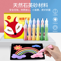 Sand painting Childrens color sand diy summer vacation handmade Boy girl baby gift color sand scraping painting toy set