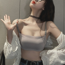 Anti-light bandeau student underwear Big chest summer women small chest gathered sub-breast anti-sagging adjustment bra cover