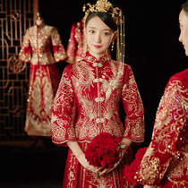 Xiuhe clothing 2021 New Bride wedding Chinese wedding dress female dragon and phoenix coat thin toast service Xiuhe autumn and winter