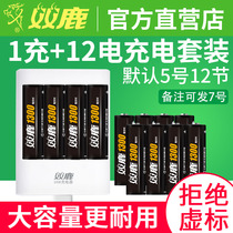 Double Deer rechargeable battery No 5 No 7 Universal charger Set Flushable battery No 5 12 1 charger