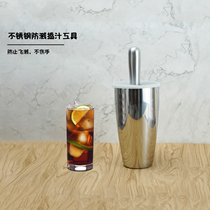304 Mashing stick Mashing cup Lemon mashing device Stainless steel cocktail mint vanilla leaf mashing device Milk tea shop