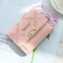 ins niche wallet female short student Korean version of cute Japanese simple Mori ultra-thin folding pocket card bag