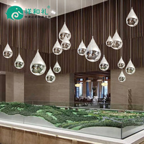 Light luxury electroplated water drop air charm pendant Hotel shopping mall ceiling creative charm Art decoration