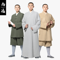 Shangyuan Four Seasons Ramie monk suit short coat two-piece suit