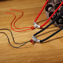 Hand Woven Necklace Rope Men and women Oil Green Emerald Pendant Pendant Rope and Tian Yupei pendant pendant rope brief