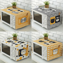 Thickened cotton and linen microwave oven cover cloth art dust cover oven anti-oil cover cloth