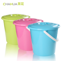 Camellia plastic bucket thickened plastic bucket Large plastic bucket with lid bucket thickened bucket Fishing bucket
