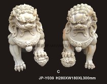 Sandstone relief lion ornaments FRP imitation copper background wall room decoration material Kirin stone sculpture customization