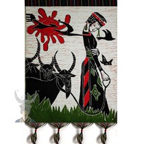 Special offer Miao batik cloth painting ethnic minority characteristic pattern double-layer mural Miao Dai 56 * 78cm