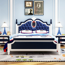 Childrens bed Boy bed 1 2 meters solid wood European Mediterranean 1 5m Teen child 1 8 combination single bed