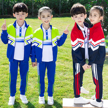 Primary school uniforms spring and autumn sports red suits childrens three-piece kindergarten Garden uniforms autumn class uniforms
