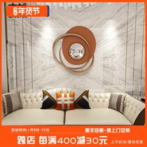 European-style light luxury sofa background wall pendant geometric round metal wrought Wall restaurant decorative mirror
