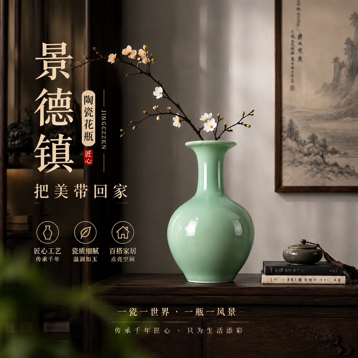 景德镇青釉花瓶-景德镇青釉花瓶促销价格、景德镇青釉花瓶品牌- 淘宝